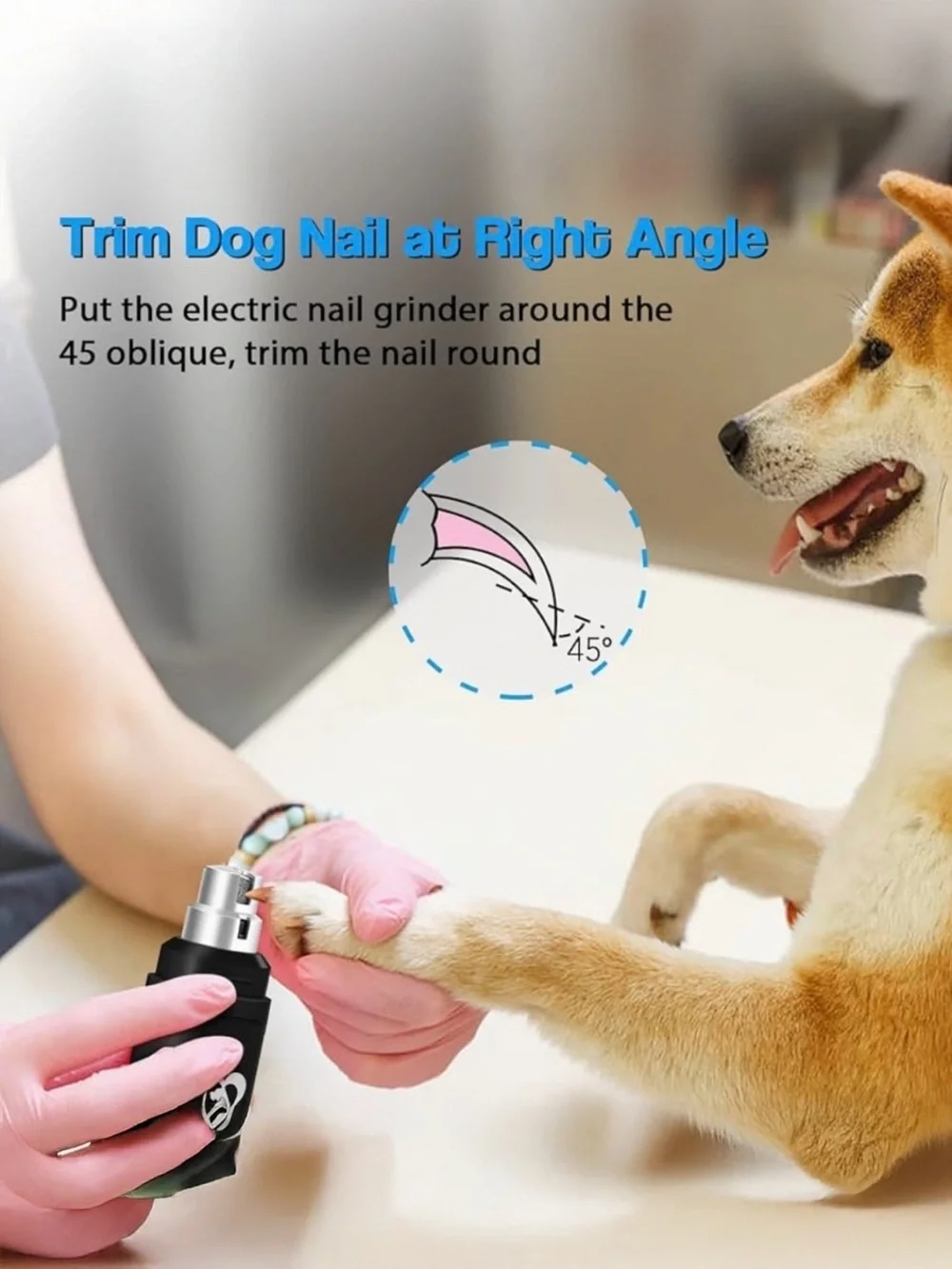 Casfuy Pet Nail Grinder 2 Speed USB Rechargeable Dog Cat – NEW